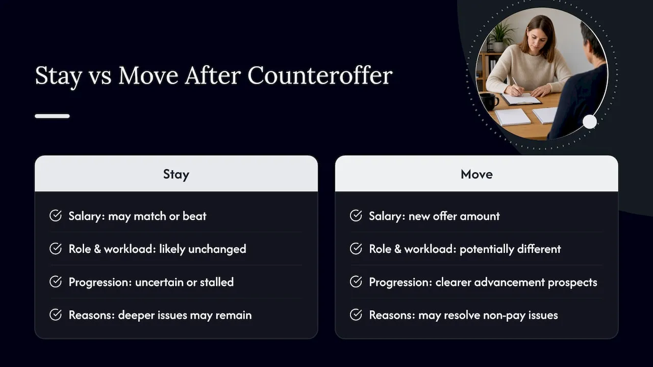 Comparing current employer counteroffer with new role